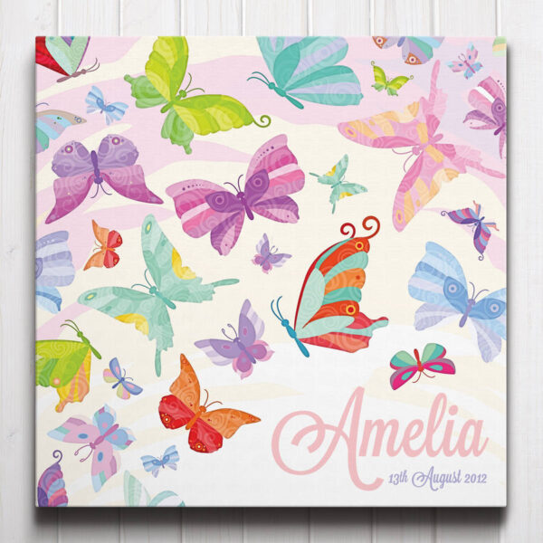 Flutter of Butterflies Personalised Canvas