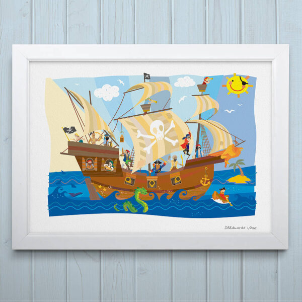 Jolly Roger Pirate Ship Print