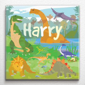 Land of Dinosaurs Personalised Canvas