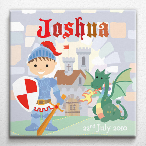 Personalised Little Knight Canvas