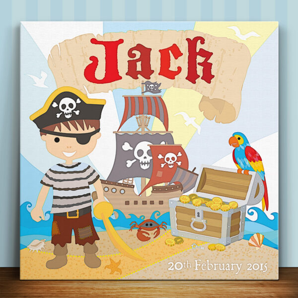 Personalised Little Pirate Canvas