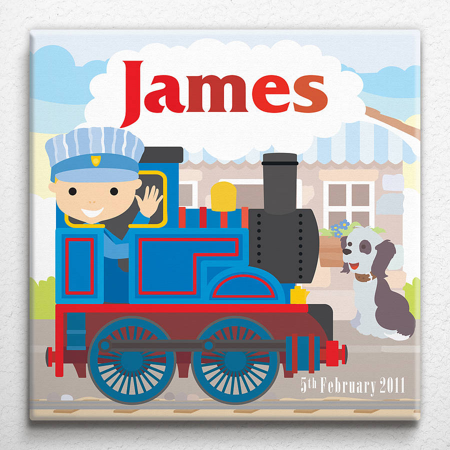 Personalised Little Train Canvas