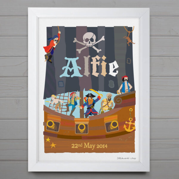 Pirate Ship Personalised Print