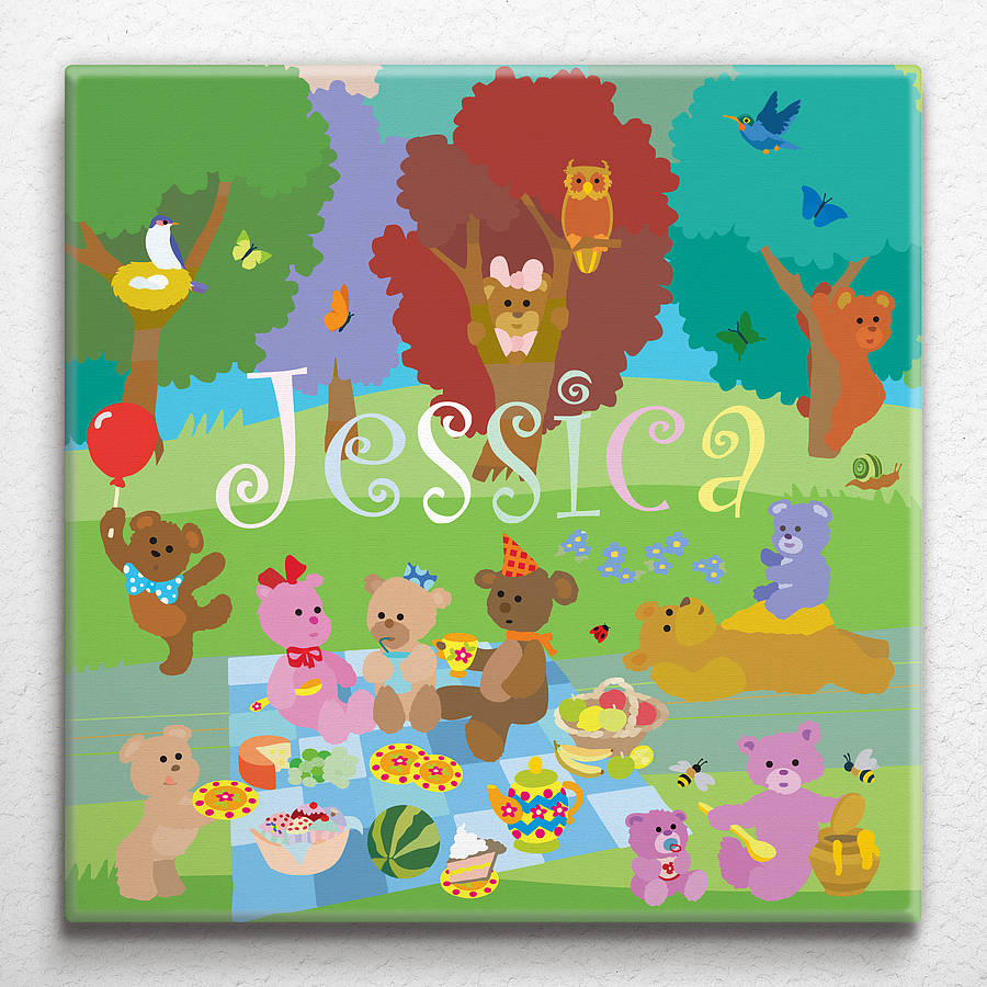 Teddy Bears' Picnic Personalised Canvas
