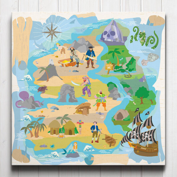 Treasure Island Pirate Map Canvas