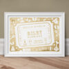 Admit One Personalised New Baby Print -Stone