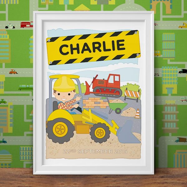 Personalised Little Digger Print