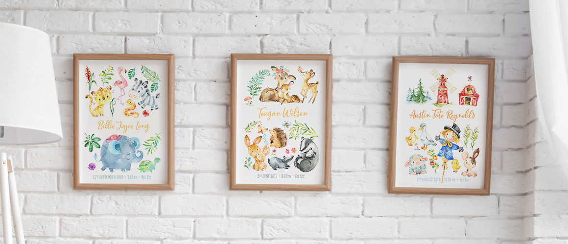 Animal Friends personalised prints